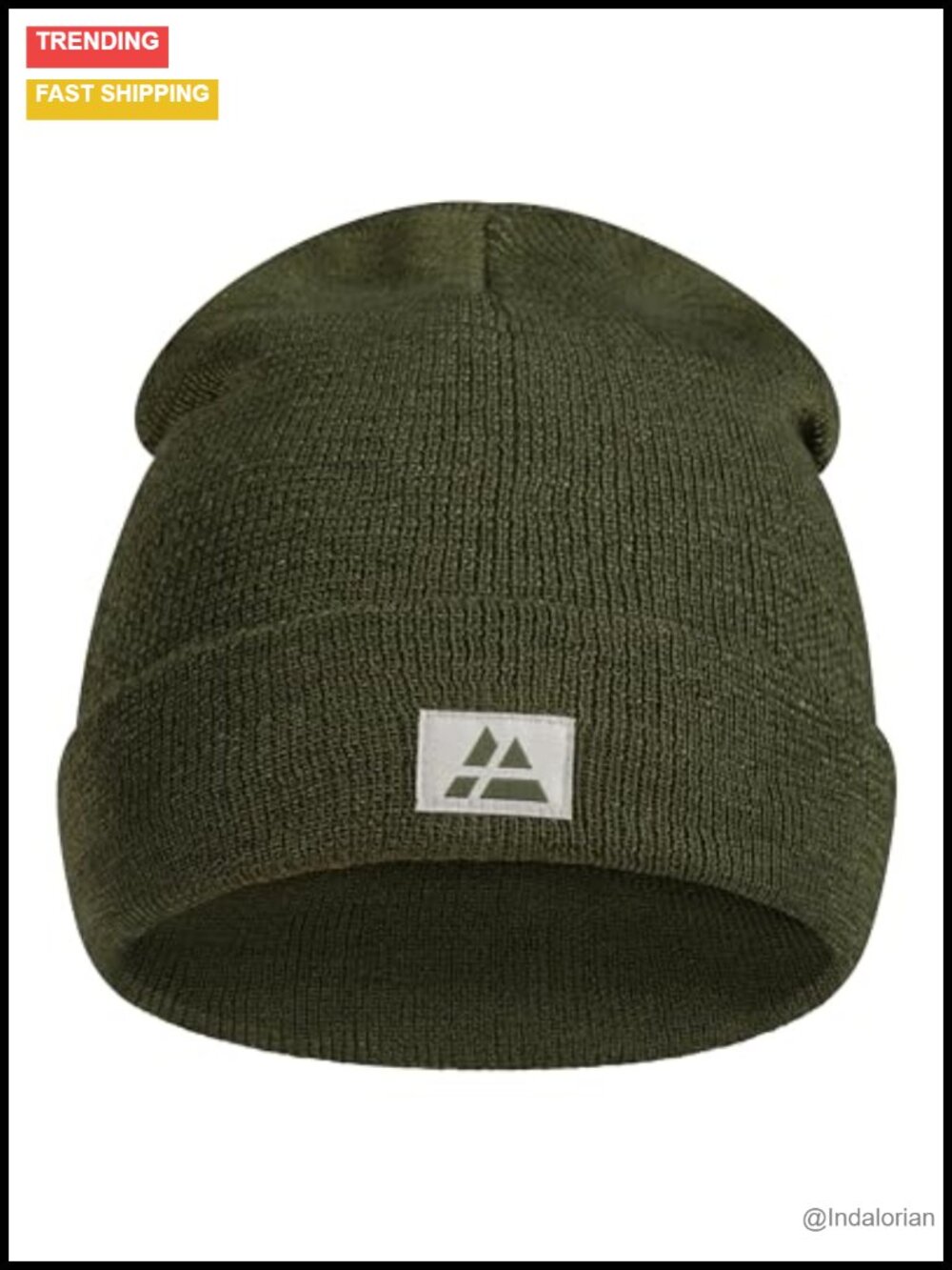 Fleece Lined Beanie Winter Hat Recycled Polyester One Size Knit Cap